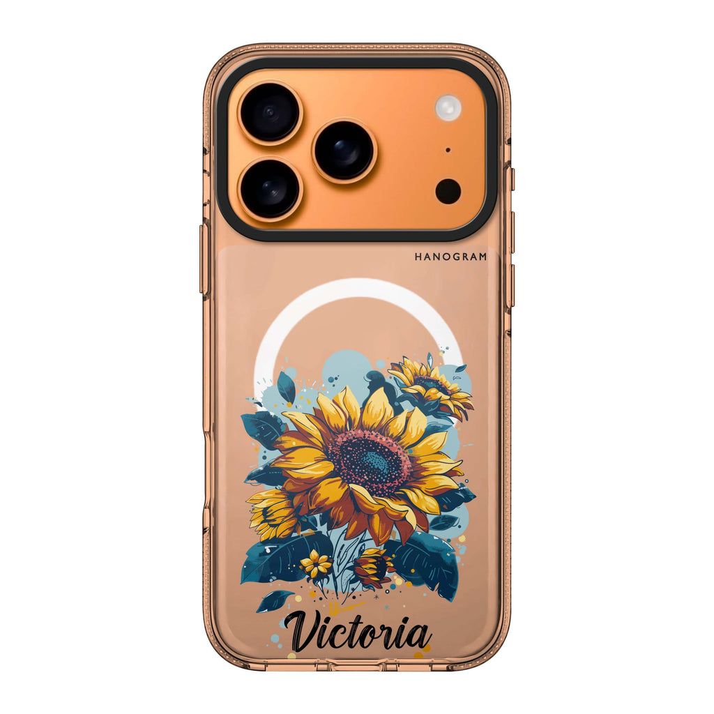 Sun-Kissed Petals personalized name flower sun celestial floral iPhone 17 Pro Max ultra clear case