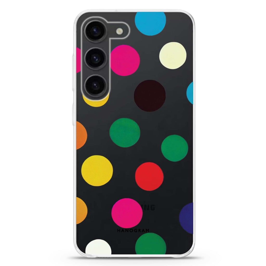 Polka Dot Pattern ultra-clear case for Samsung Galaxy S23/S22, front view