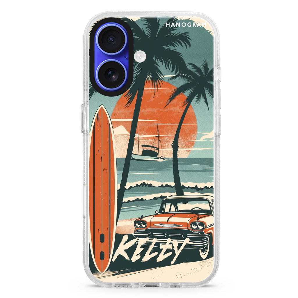 Surf Vibes MagSafe Compatible iPhone 16 Ultra Clear Case - Personalized and Stylish Protection