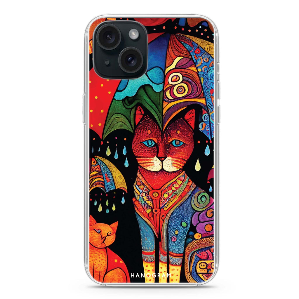 Raining Cat iPhone 15 plus Ultra Clear Case
