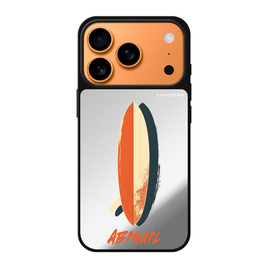 Wave Rider personalized name wave nature iPhone 17 Pro Max mirror case