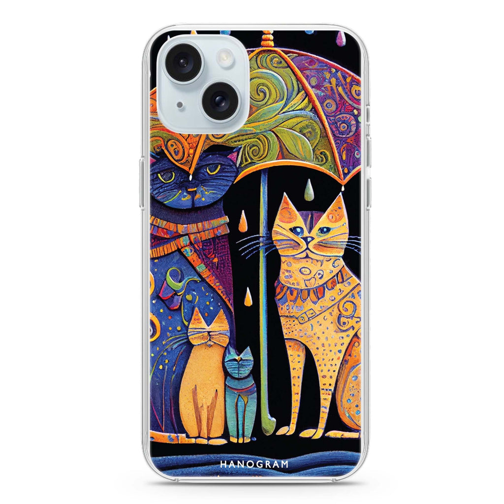 Raining Cat iPhone 15 plus Ultra Clear Case