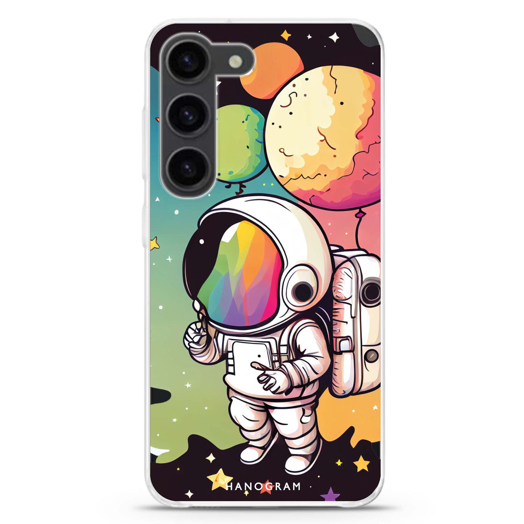 Astronauts ultra-clear case for Samsung Galaxy S23/S22, front view