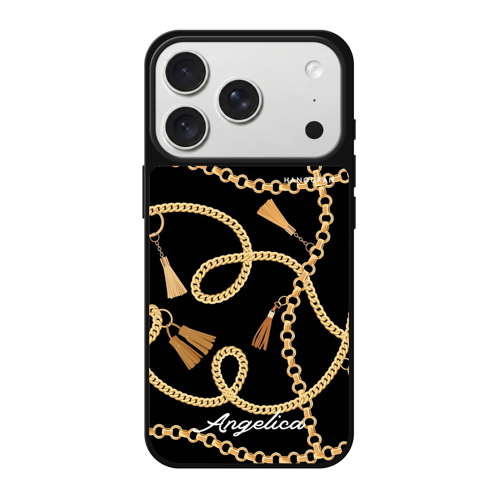 Belt and Chain I personalized name fashion iPhone 18 Pro Max mirror case
