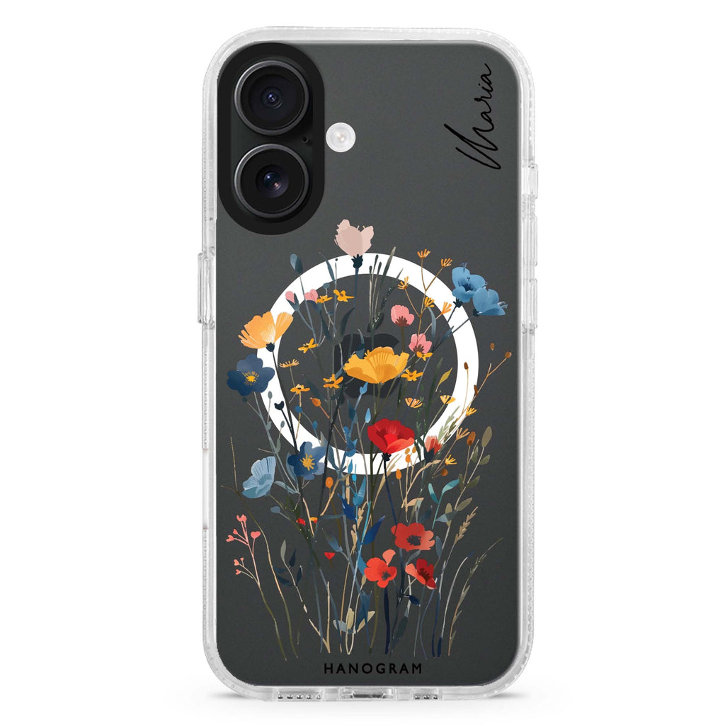 Garden Grace MagSafe Compatible iPhone 16 Ultra Clear Case - Personalized and Stylish Protection