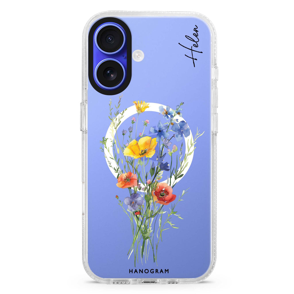 Wildflower Whimsy MagSafe Compatible iPhone 16 Ultra Clear Case - Personalized and Stylish Protection