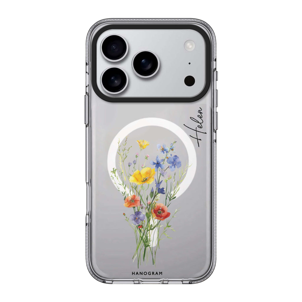 Wildflower Whimsy personalized name graphic whimsical iPhone 17 Pro Max ultra clear case