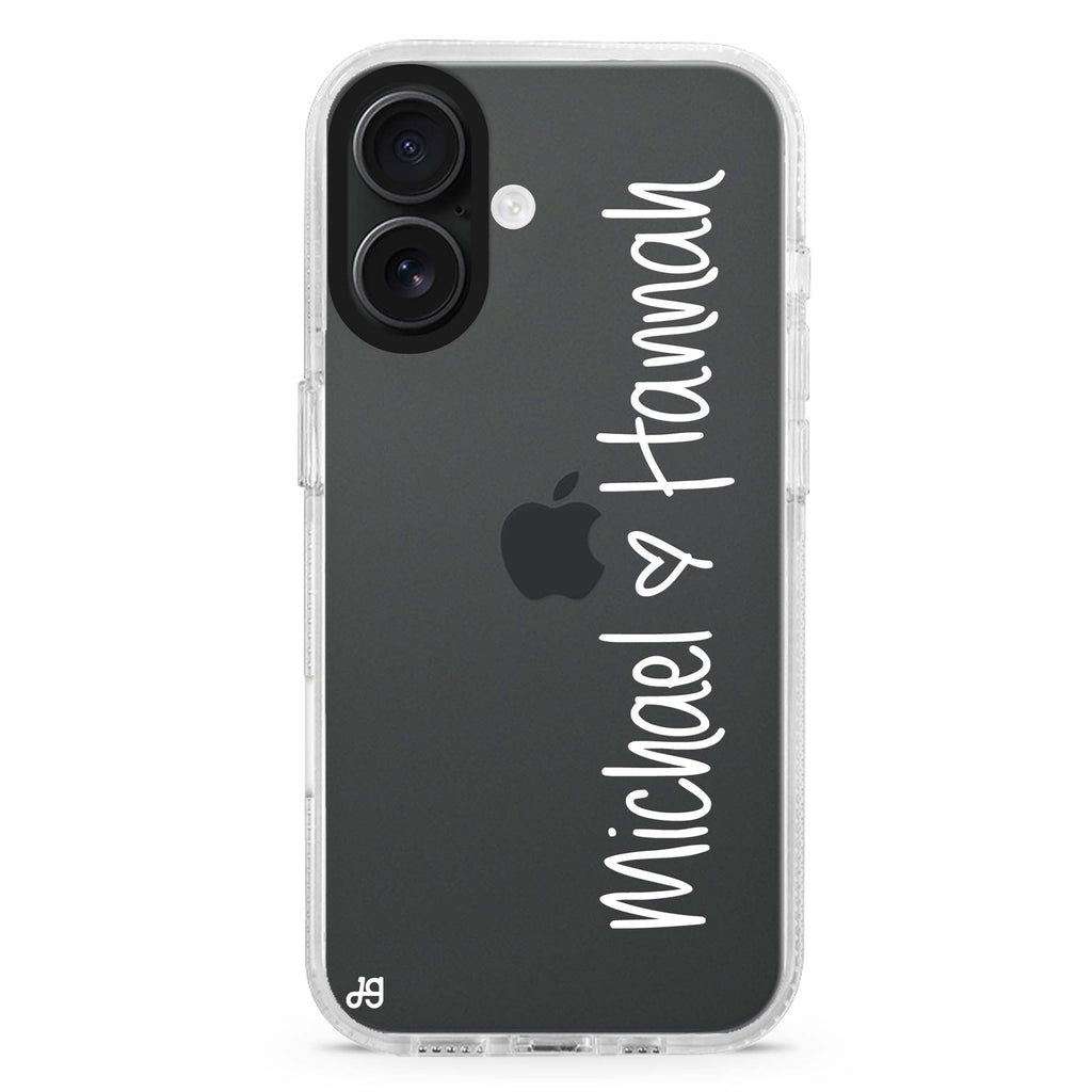 Vertical Names iPhone 16 Plus Ultra Clear Case
