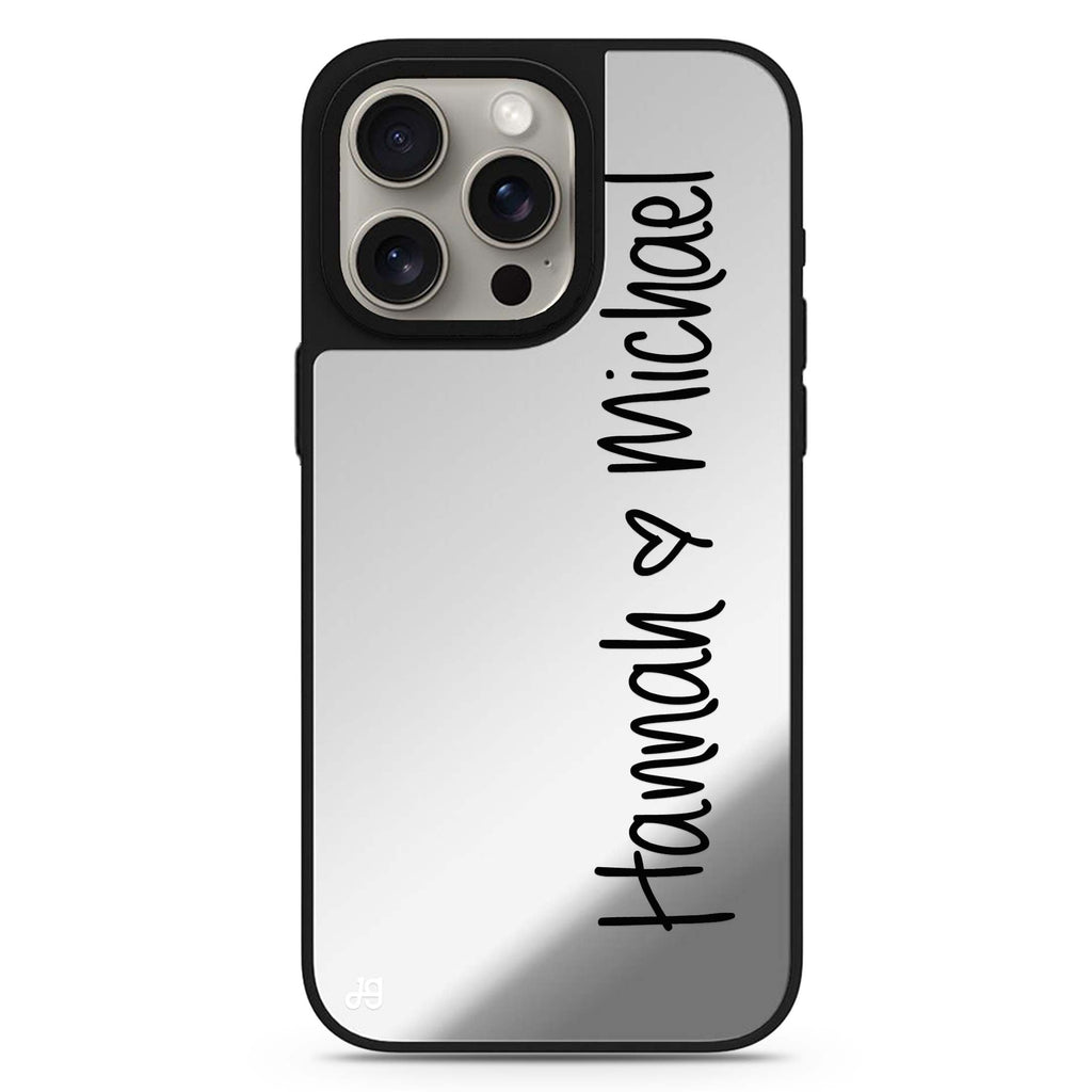 Vertical Names personalized name MagSafe mirror case for iPhone 16/15/14 Pro Max and Pro, main view