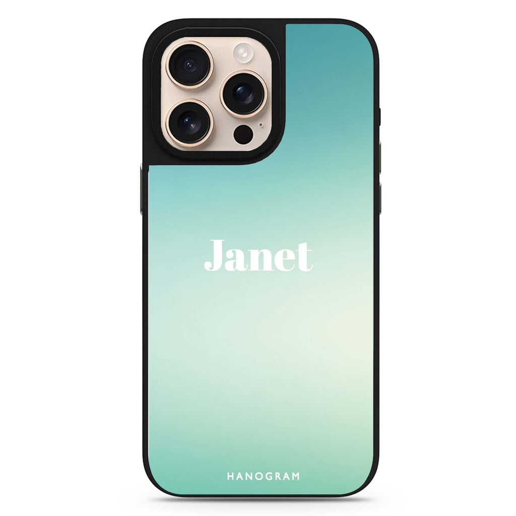 Ocean Mist personalized name MagSafe mirror case for iPhone 16/15/14 Pro Max and Pro, main view