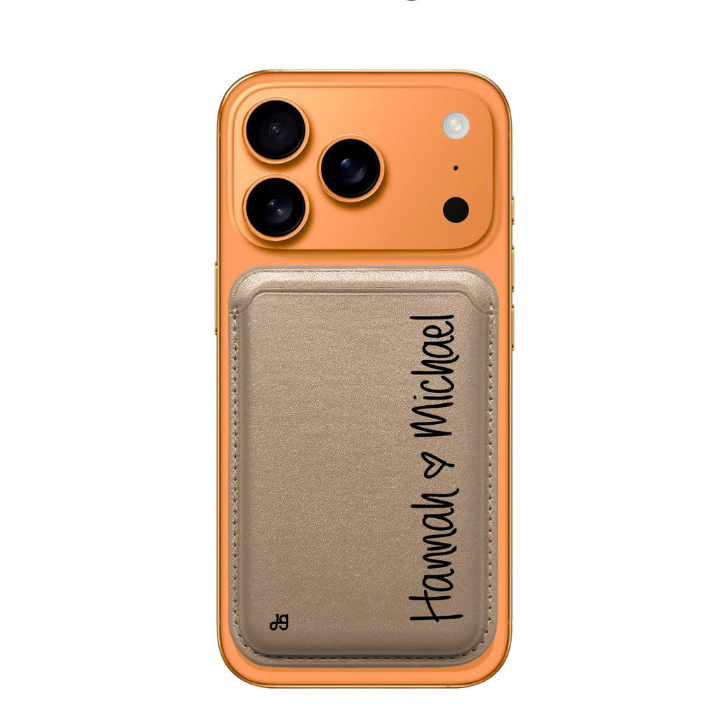 Vertical Names custom name MagSafe wallet for iPhone, personalized magnetic card holder, main view