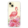 Flamingo & Flower iPhone 15 plus Ultra Clear Case
