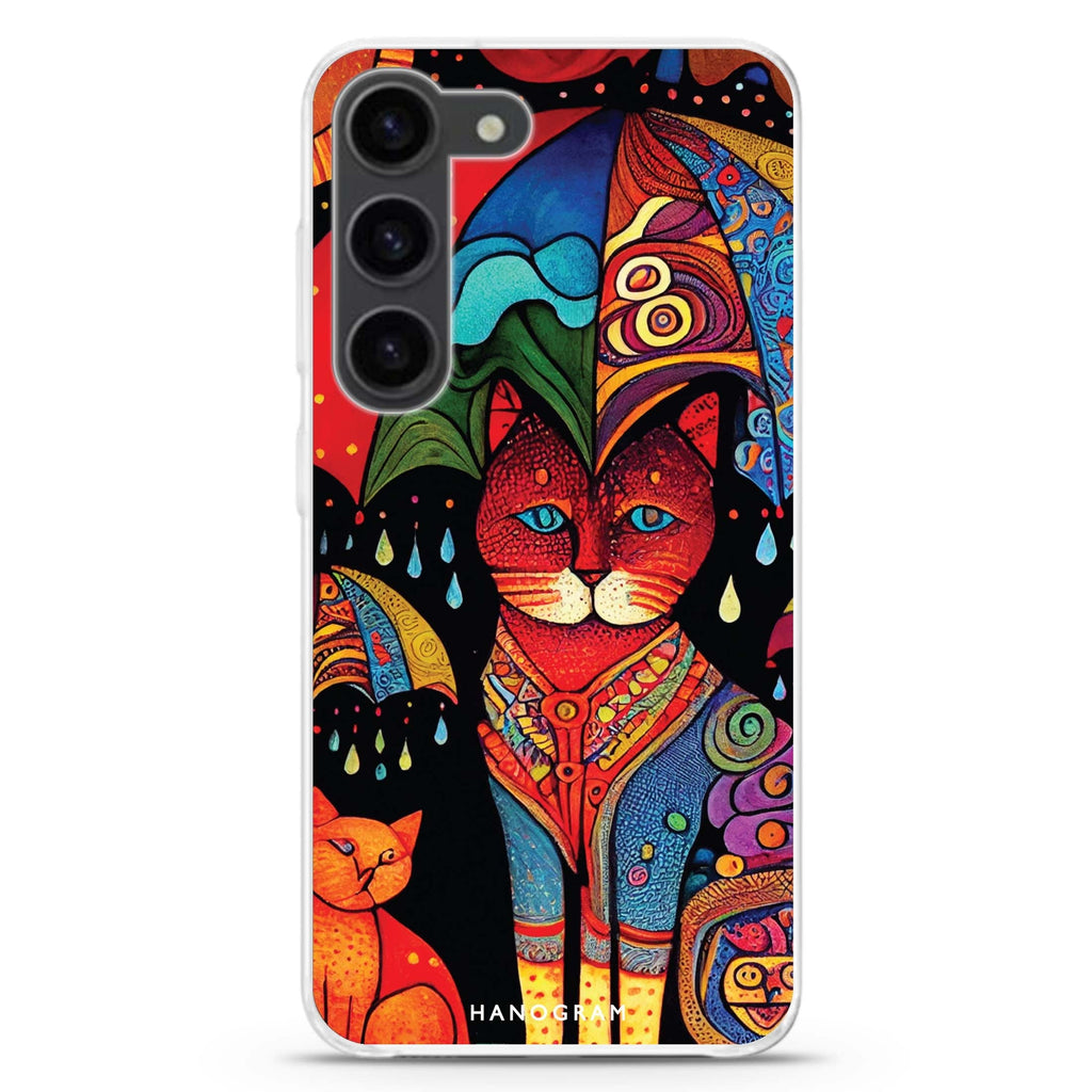 Raining Cat ultra-clear case for Samsung Galaxy S23/S22, front view