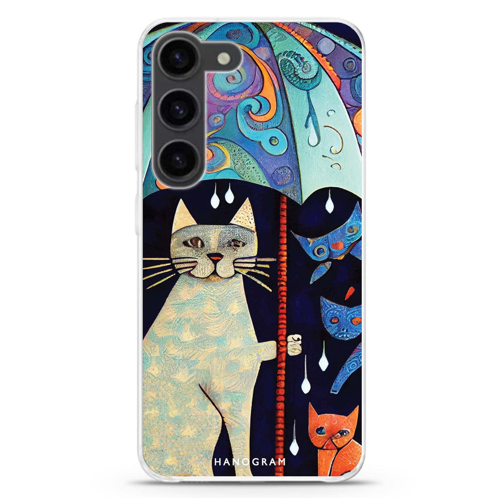 Raining Cat ultra-clear case for Samsung Galaxy S23/S22, front view