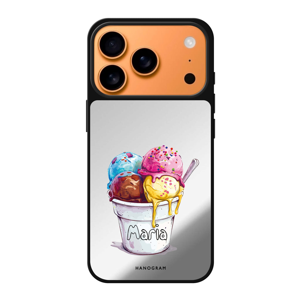 Sweet Scoops personalized name food iPhone 17 Pro Max mirror case