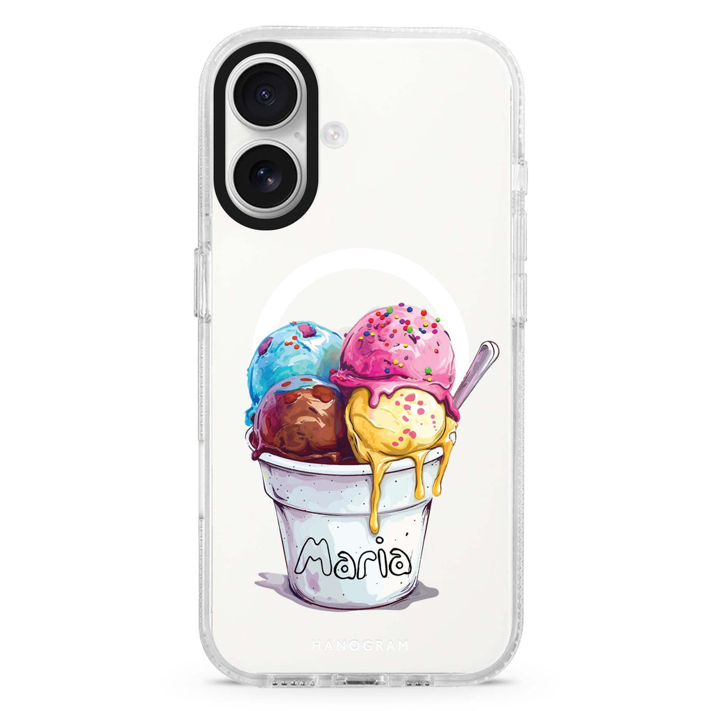 Sweet Scoops MagSafe Compatible iPhone 16 Ultra Clear Case - Personalized and Stylish Protection