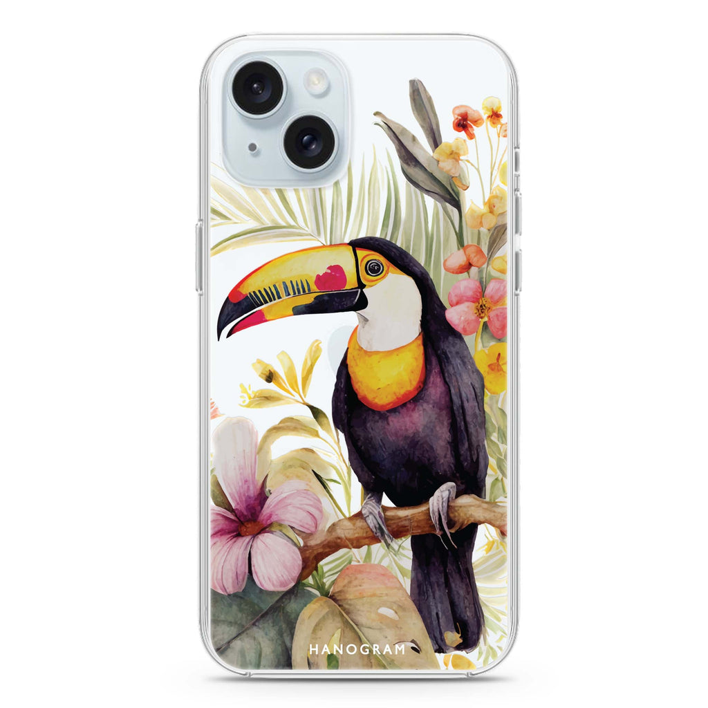 Tropical bird iPhone 15 plus Ultra Clear Case