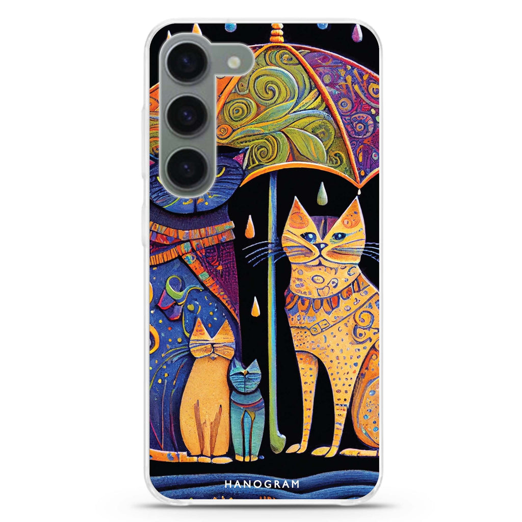 Raining Cat ultra-clear case for Samsung Galaxy S23/S22, front view