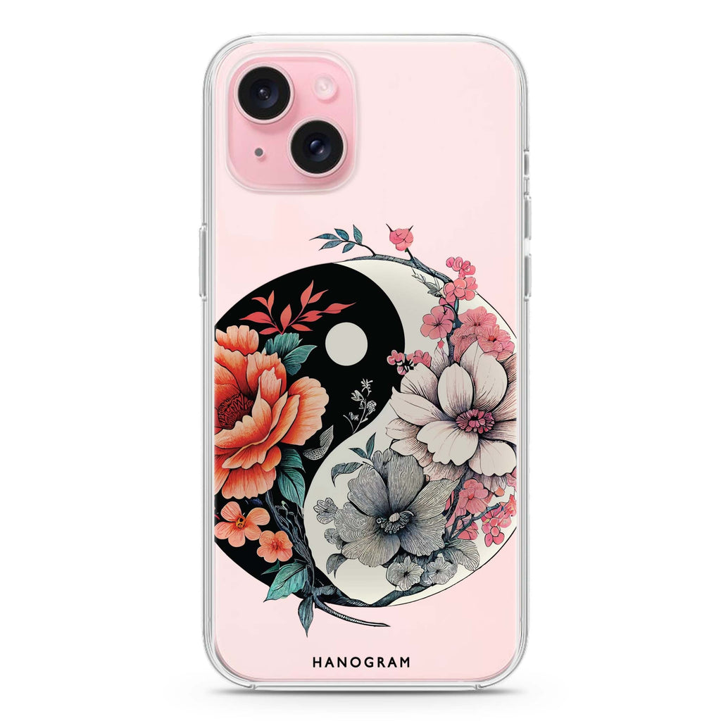 Floral & Tai Chi iPhone 15 plus Ultra Clear Case