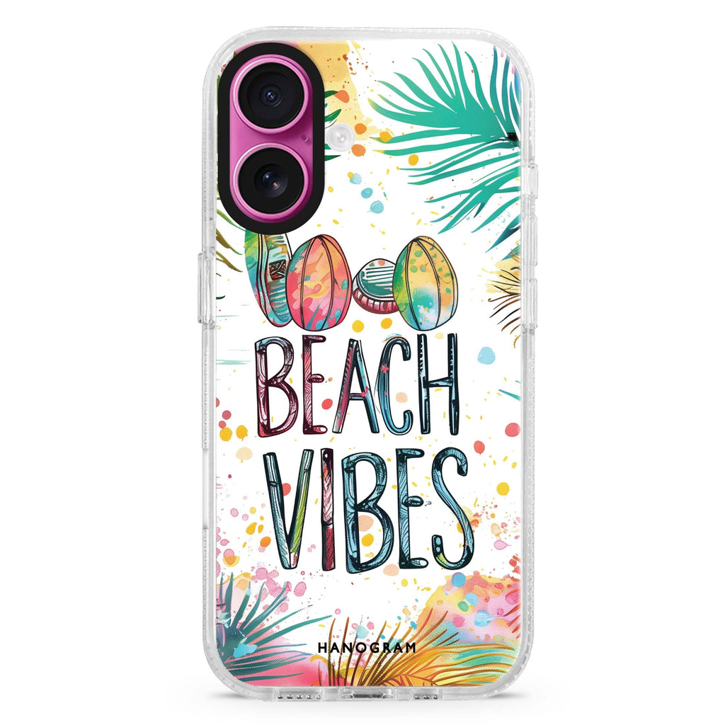 Paradise Found iPhone 16 and 16 Plus ultra clear case, transparent graphic artwork, front product view