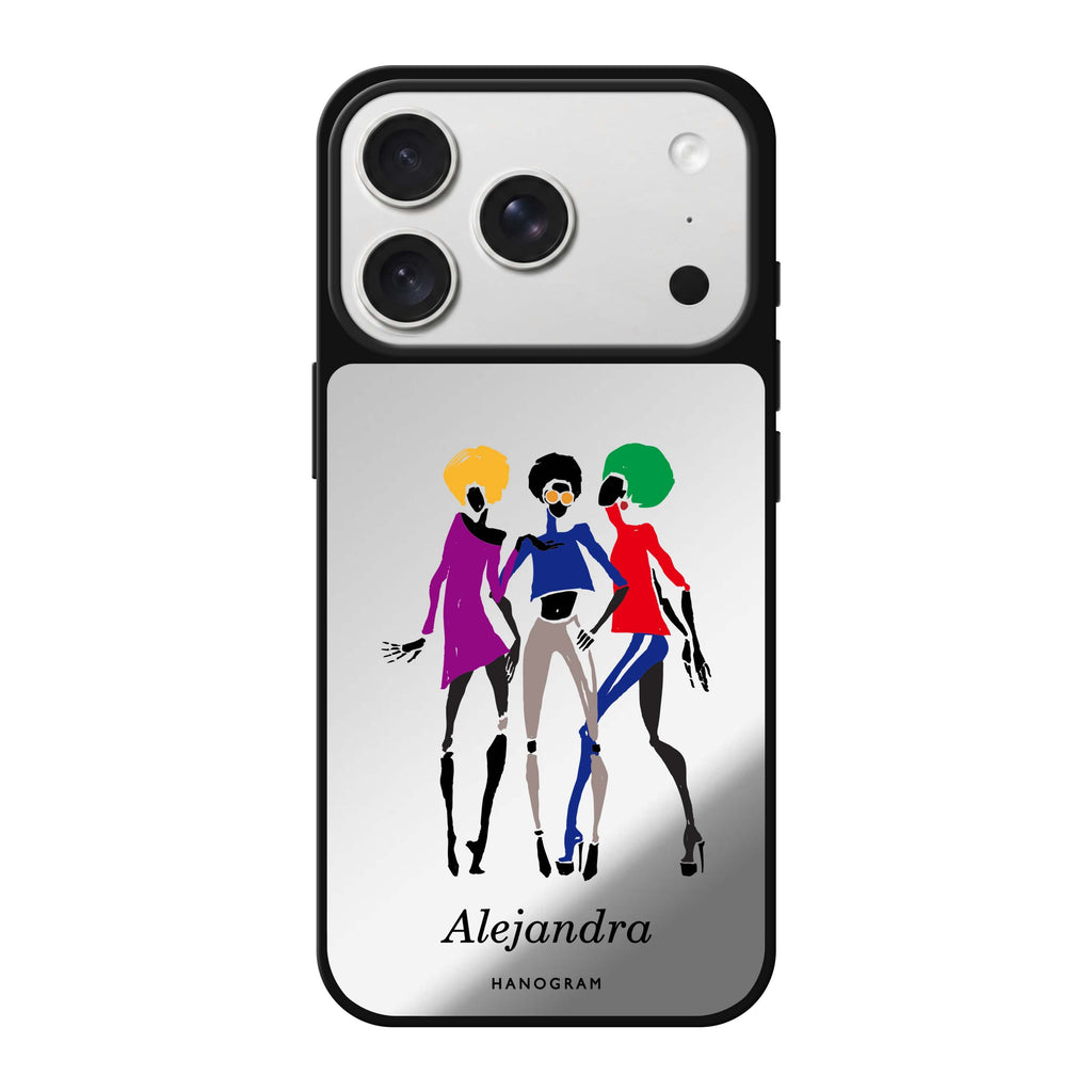 Artistic Girls personalized name portrait iPhone 18 Pro Max mirror case