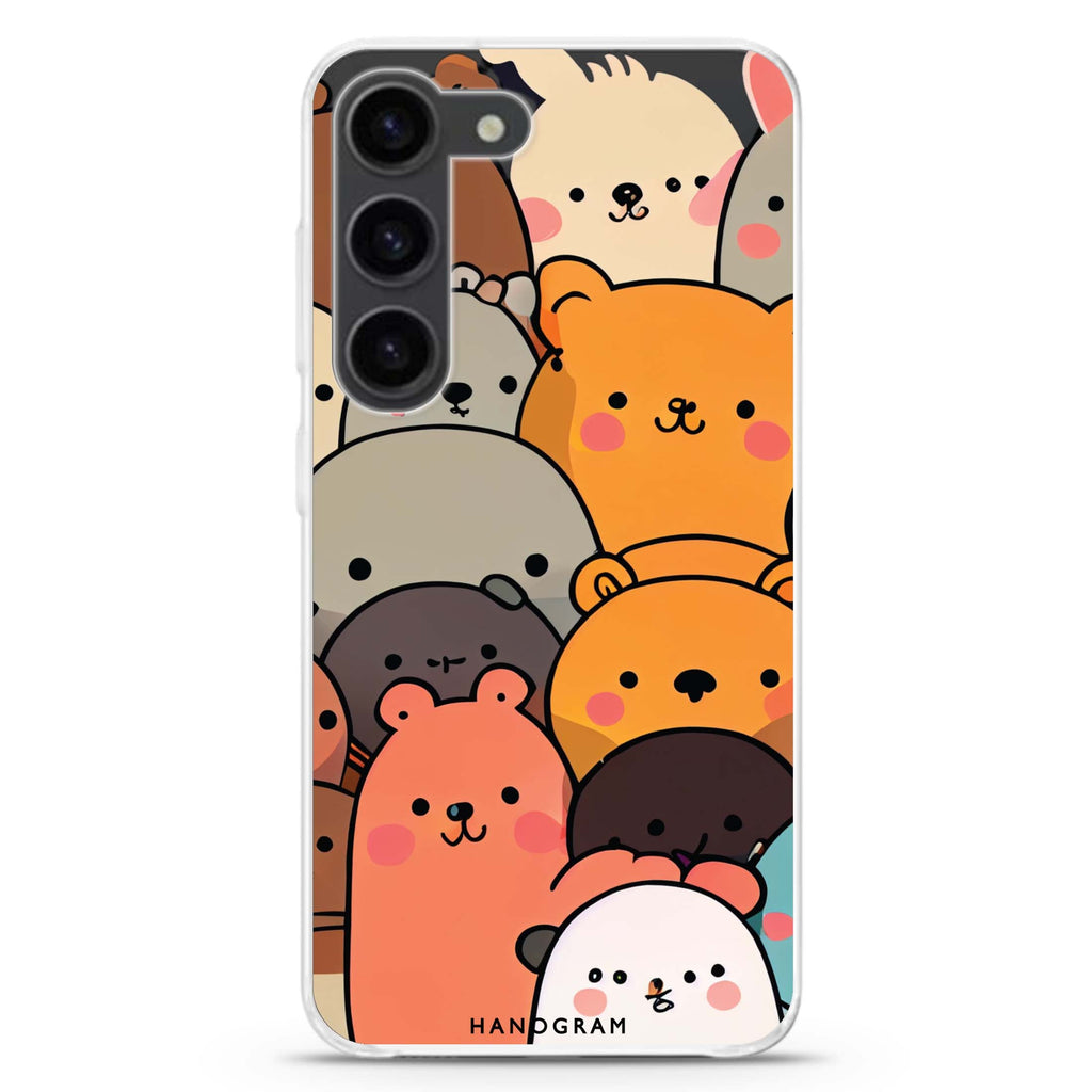 Cute animals ultra-clear case for Samsung Galaxy S23/S22, front view
