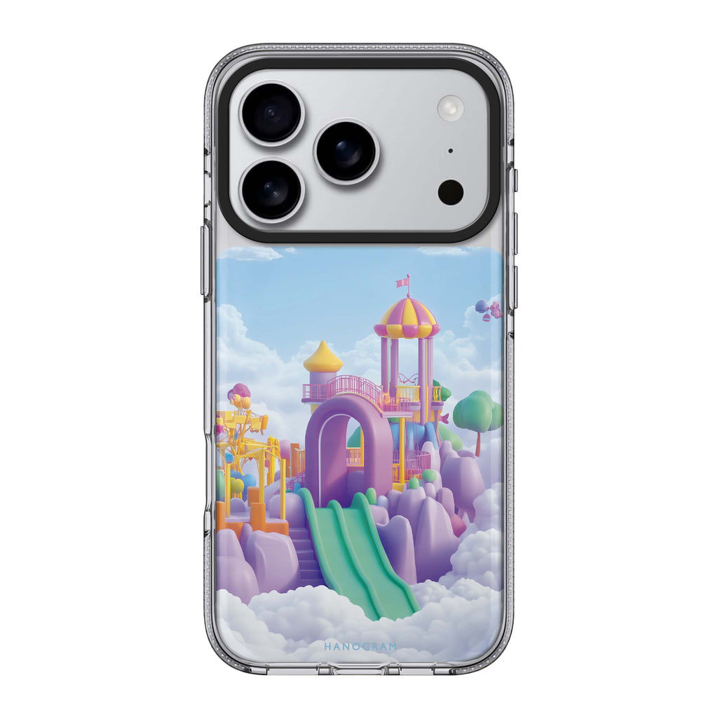 Cloudslide Carnival graphic playful iPhone 17 Pro Max ultra clear case