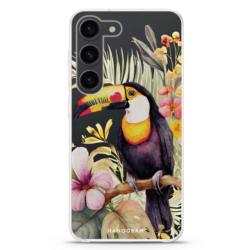 Tropical bird ultra-clear case for Samsung Galaxy S23/S22, front view