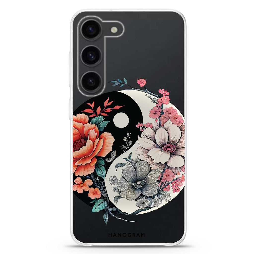 Floral & Tai Chi ultra-clear case for Samsung Galaxy S23/S22, front view