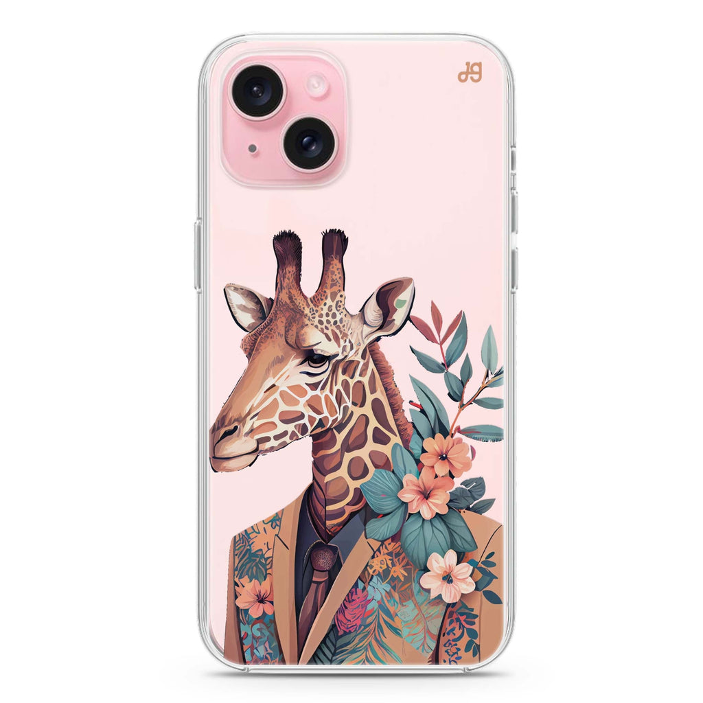 Giraffe & floral iPhone 15 plus Ultra Clear Case