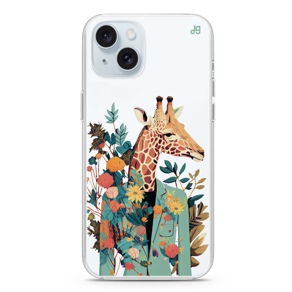 Giraffe & floral iPhone 15 plus Ultra Clear Case