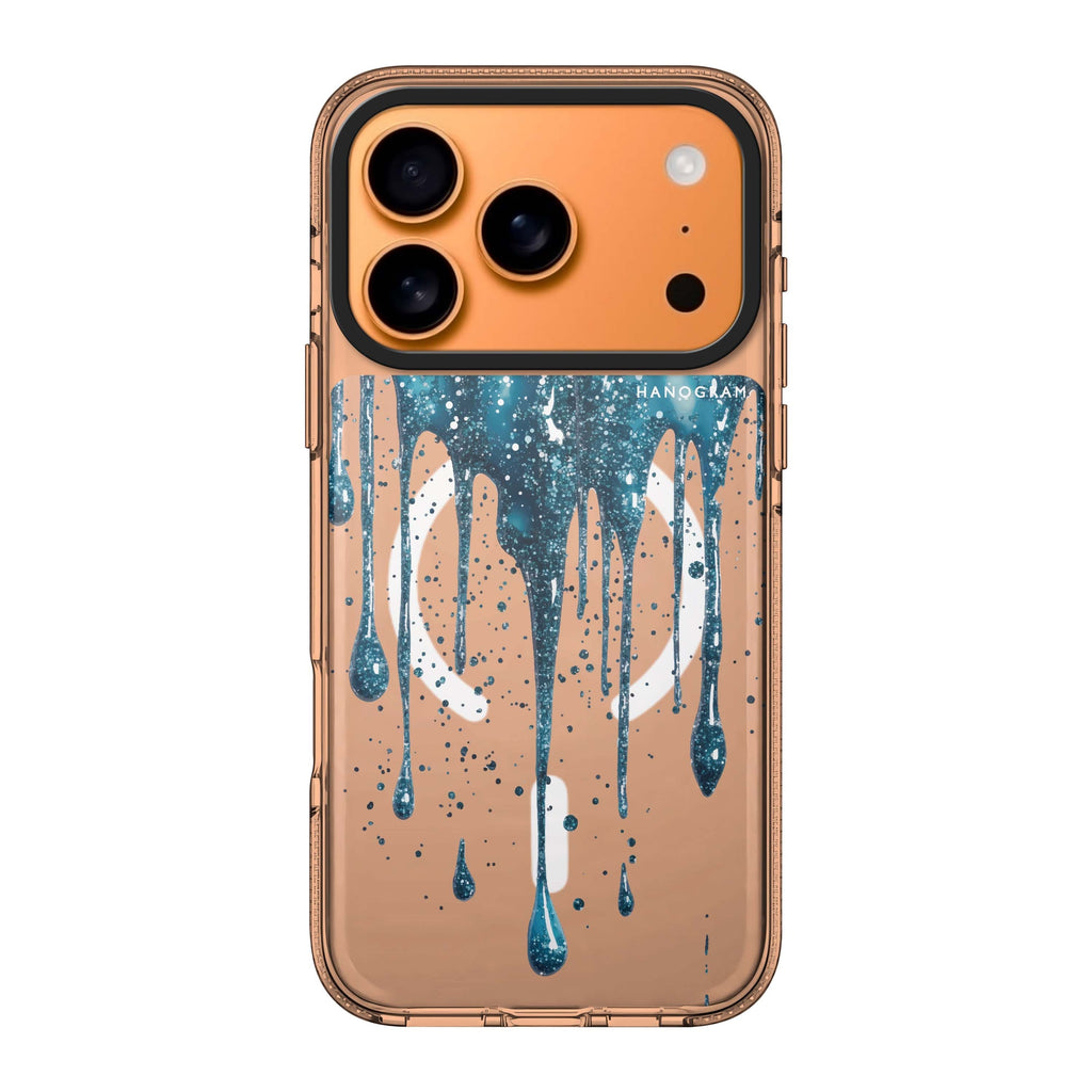 Aqua Shimmer blue graphic sparkle iPhone 17 Pro Max ultra clear case