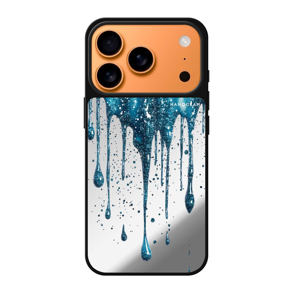 Aqua Shimmer blue sparkle iPhone 17 Pro Max mirror case
