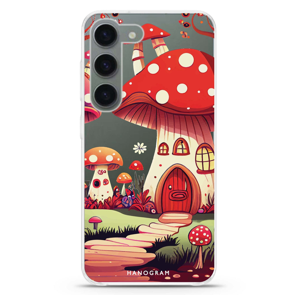 Mushroom Art ultra-clear case for Samsung Galaxy S23/S22, front view