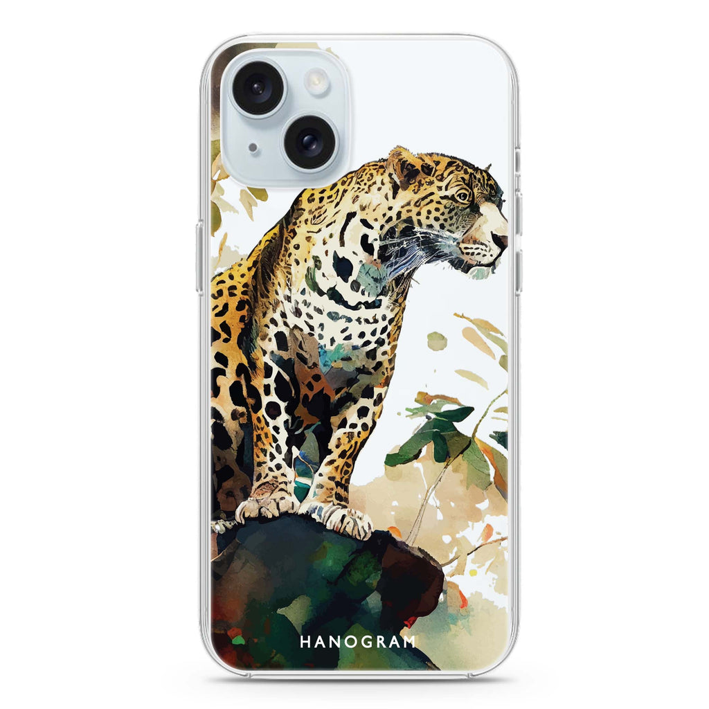 A leopard iPhone 15 plus Ultra Clear Case