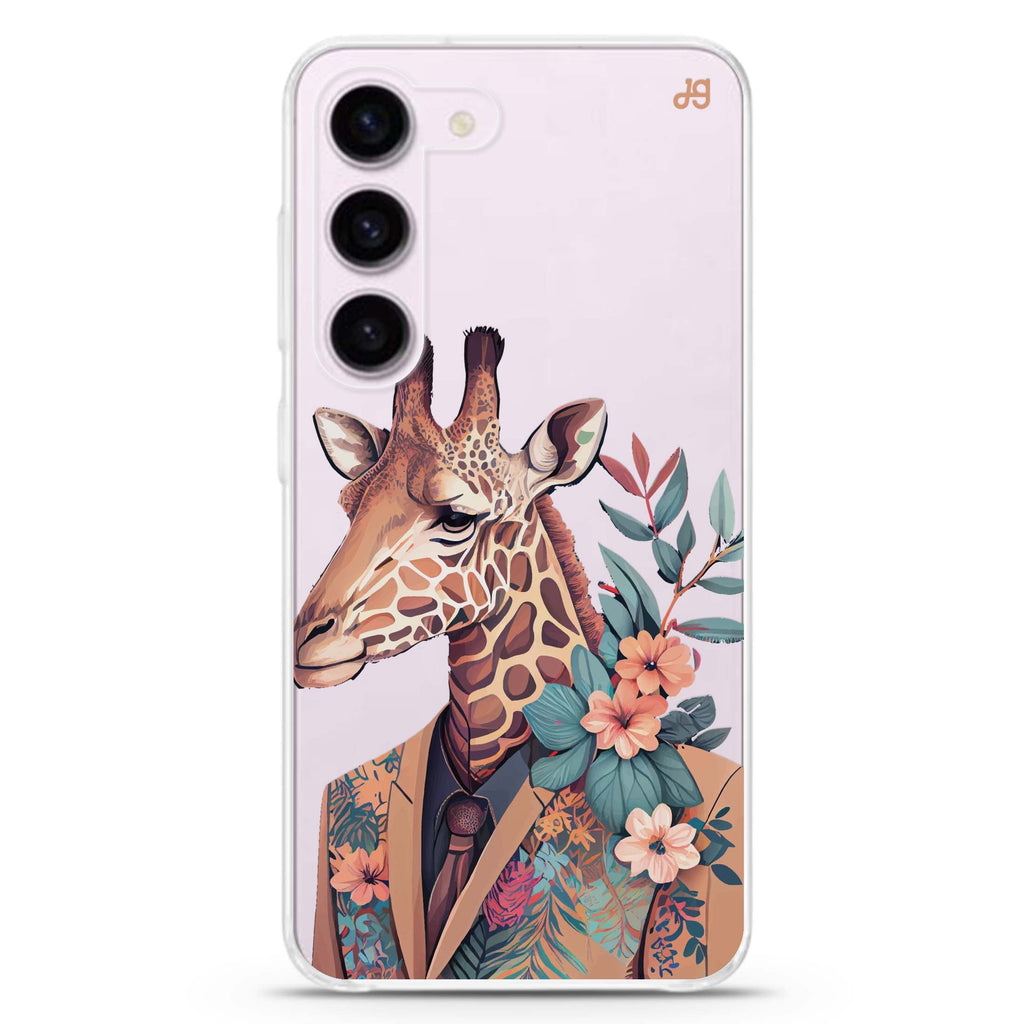 Giraffe & floral ultra-clear case for Samsung Galaxy S23/S22, front view