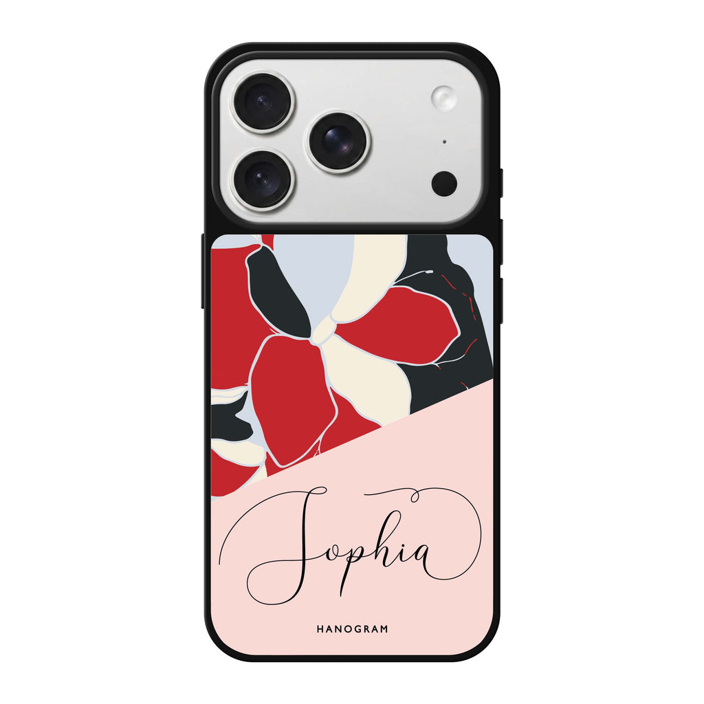 Floral POP personalized name spring flower floral playful iPhone 18 Pro Max mirror case