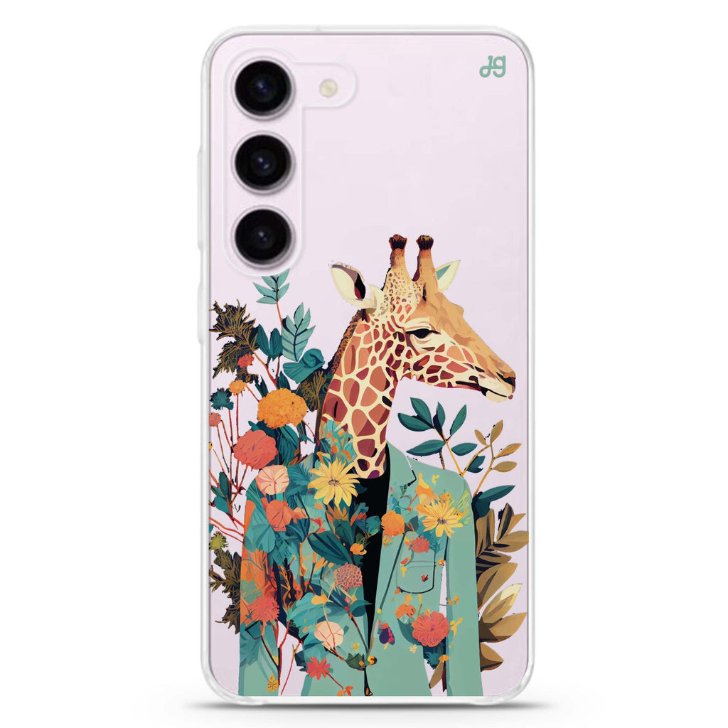 Giraffe & floral ultra-clear case for Samsung Galaxy S23/S22, front view
