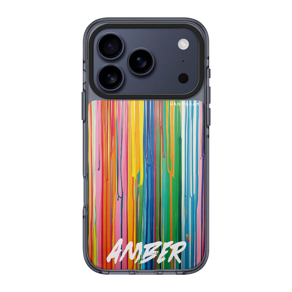 Vivid Stripes personalized name pattern iPhone 17 Pro Max ultra clear case