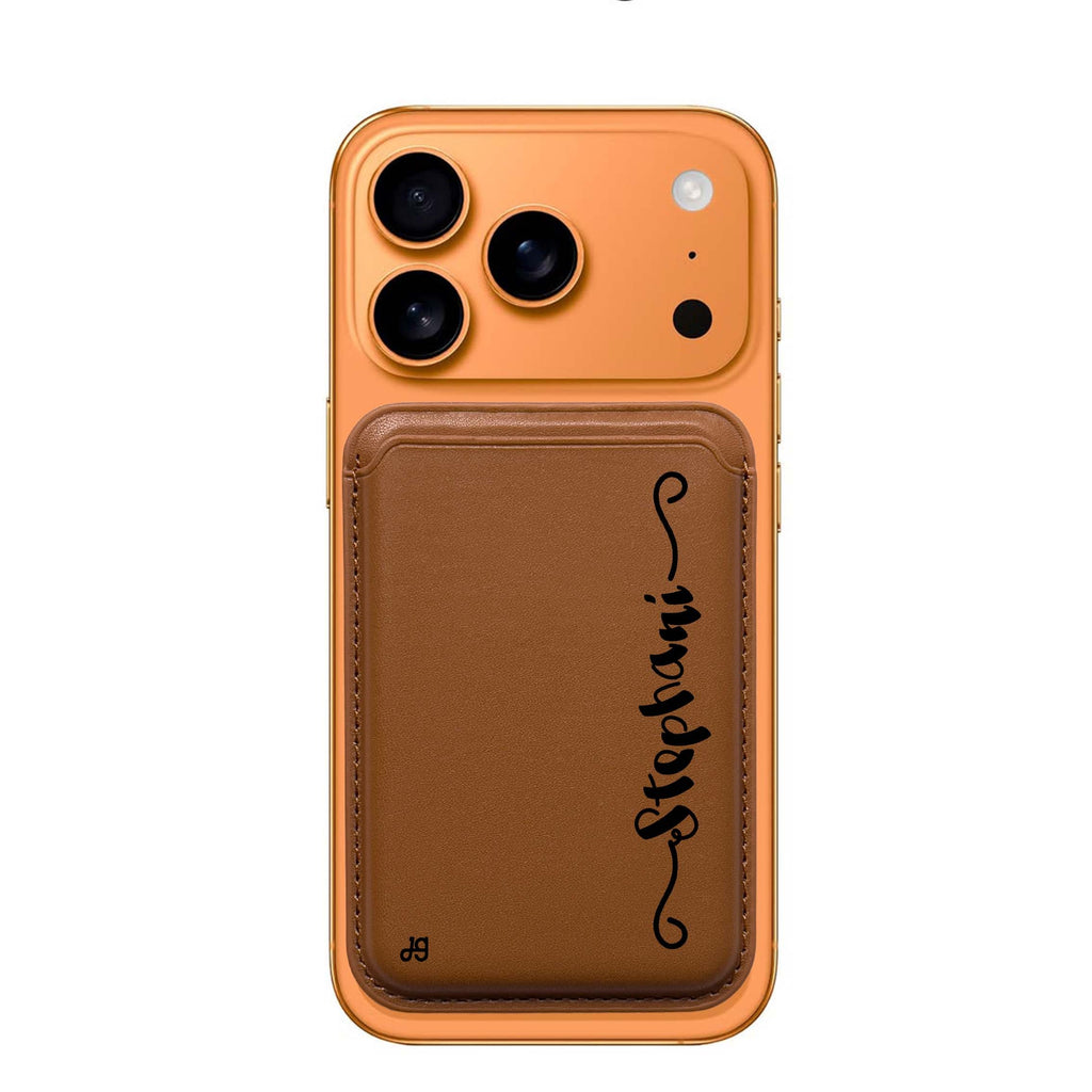 Casual Vertical Name custom name MagSafe wallet for iPhone, personalized magnetic card holder, main view