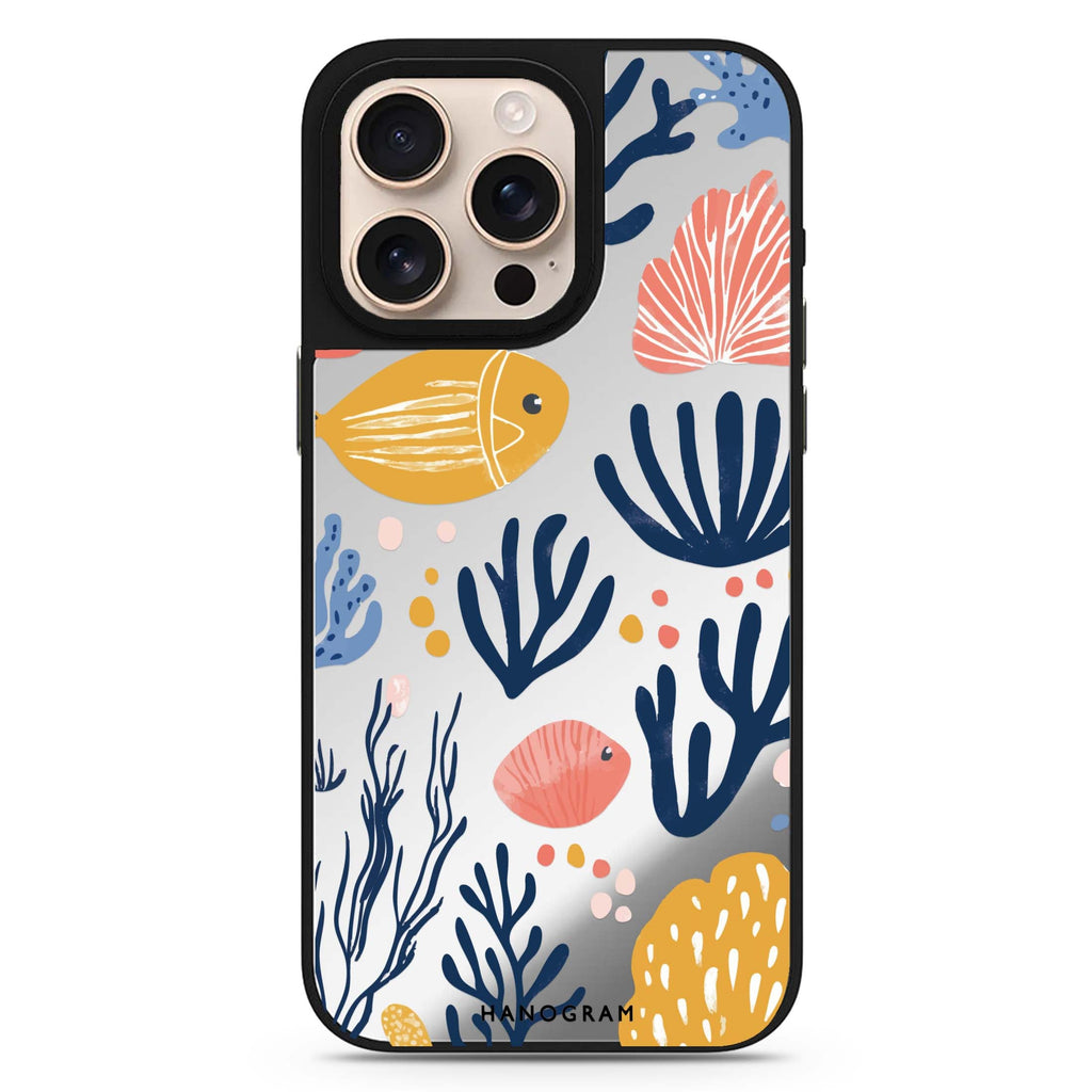 Coral Cutouts MagSafe compatible mirror case for iPhone 16/15/14 Pro Max and Pro, main view