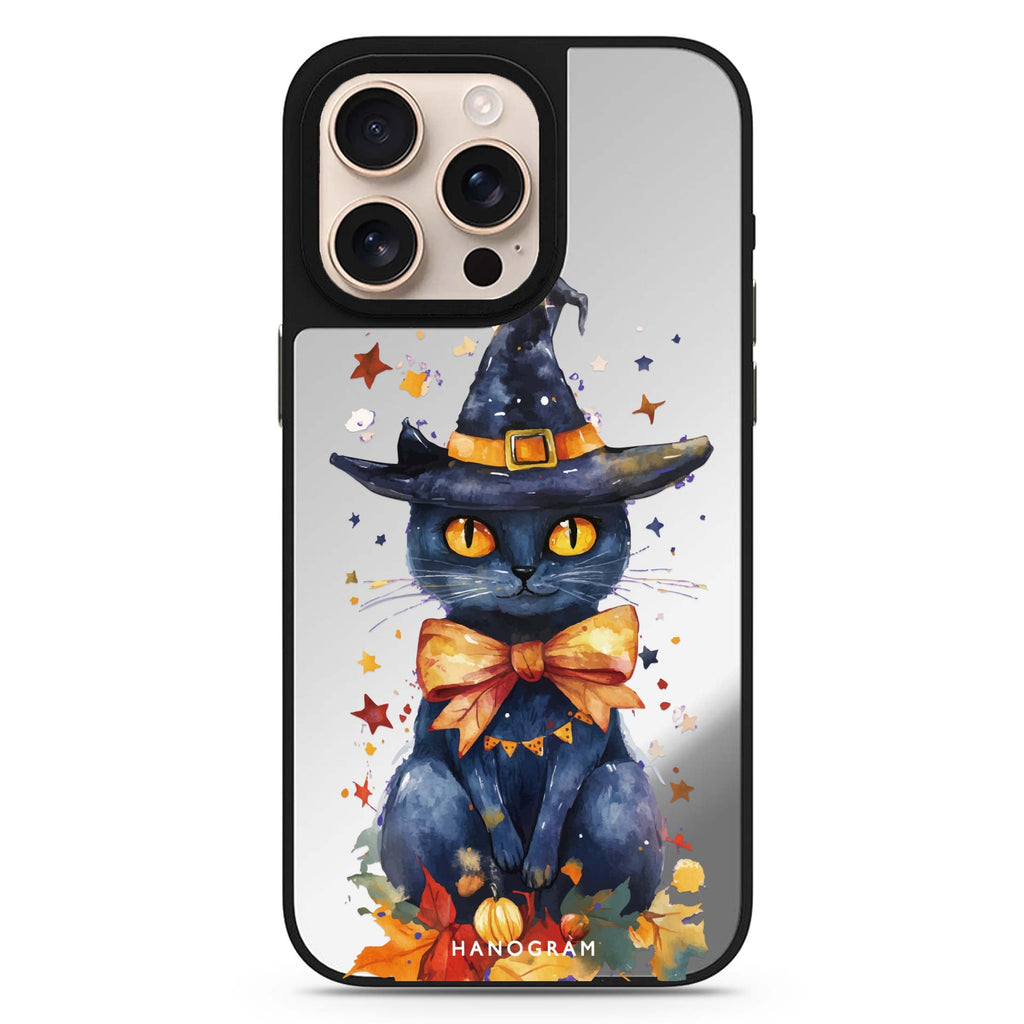 Midnight Kitty Charms celestial design iPhone 16/15/14 Pro Max & Pro mirror case
