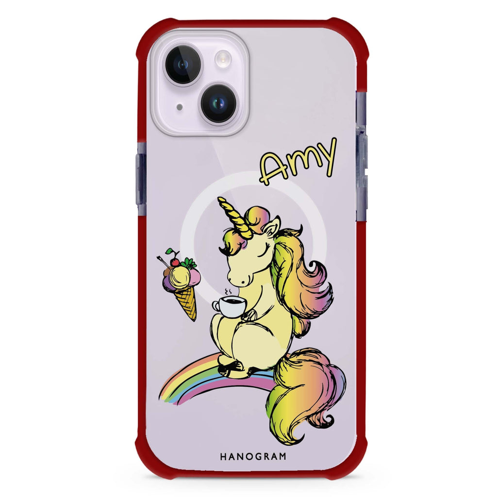 Cute Unicorn iPhone 15 Plus MagSafe Compatible Ultra Shockproof Case