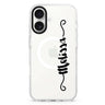 Casual Vertical Name MagSafe Compatible iPhone 16 Ultra Clear Case - Personalized and Stylish Protection