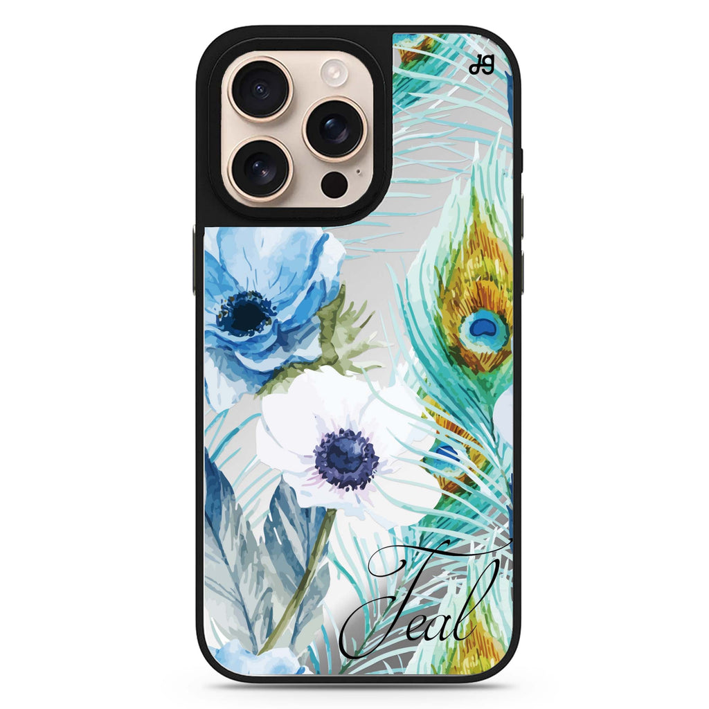 Pretty Watercolor Flowers Design 1 floral design iPhone 16/15/14 Pro Max & Pro mirror case