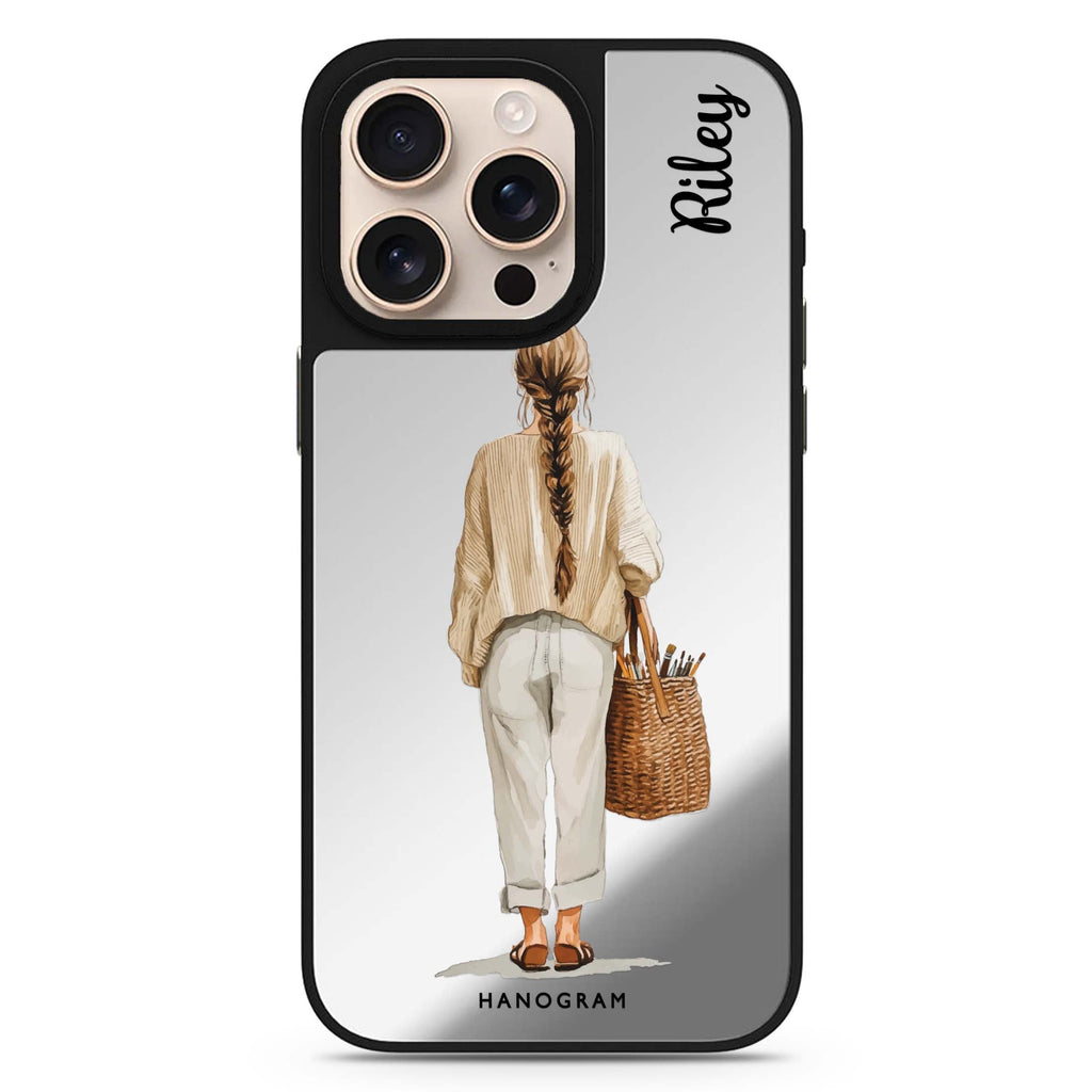 Linen Days personalized name MagSafe mirror case for iPhone 16/15/14 Pro Max and Pro, main view