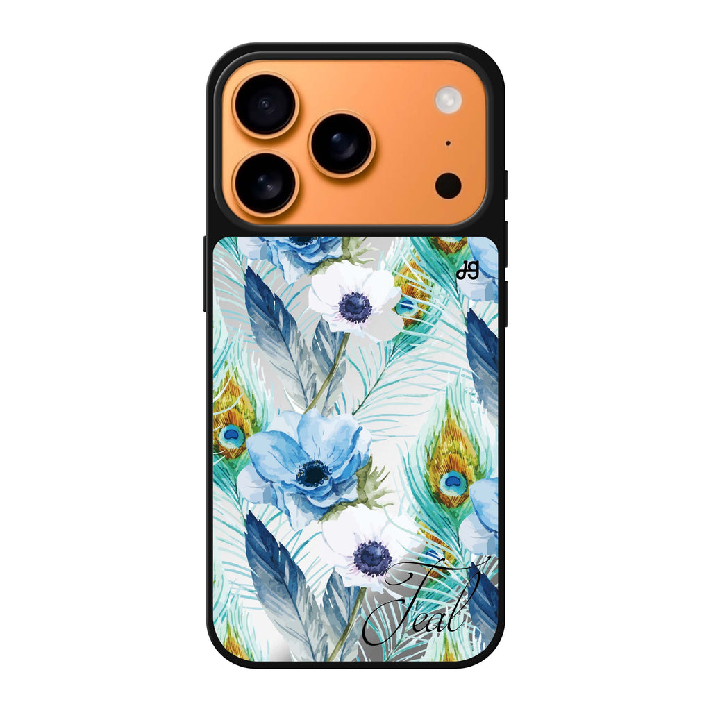 Pretty Watercolor Flowers #1 personalized name flower floral watercolor iPhone 17 Pro Max mirror case