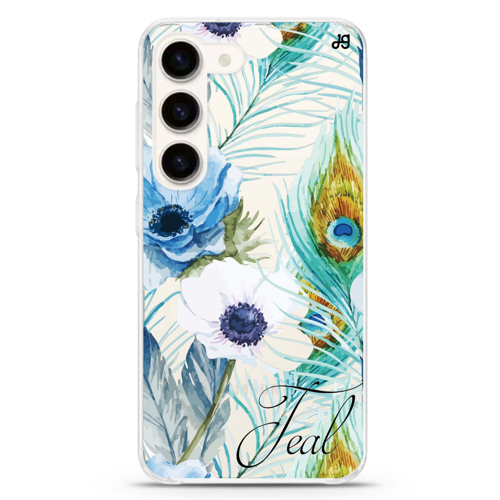 Pretty Watercolor Flowers personalized ultra-clear case for Samsung Galaxy S23/S22, front view