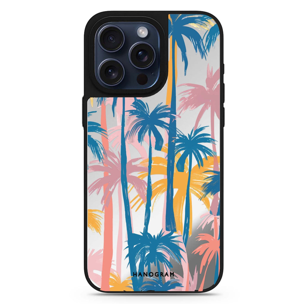 Palm Paradise MagSafe compatible mirror case for iPhone 16/15/14 Pro Max and Pro, main view