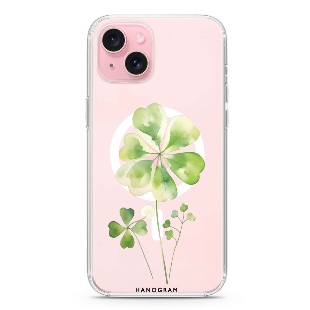 Clover's Heart iPhone 15 Plus MagSafe Compatible Ultra Clear Case